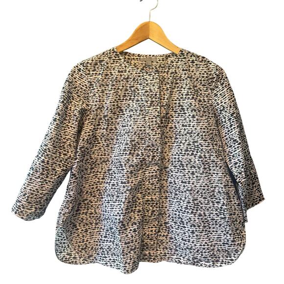 Cos | 100% Cotton Black + White Print Button Down Shirt | Size 2 - Picture 2 of 6
